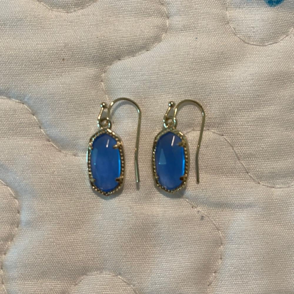 Kendra Scott Elle Small Gold & Light Blue Drop Earrings
